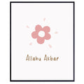 Blessed Posters Allahu Akbar Flower Wall Art Islamic Quote Poster Muslim Home Decor Kids Room Nursery Gift
