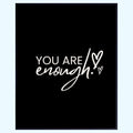 You Are Enough Positive Affirmation Wall Art Motivational Poster Room Decor for Girls Women Bedroom Home