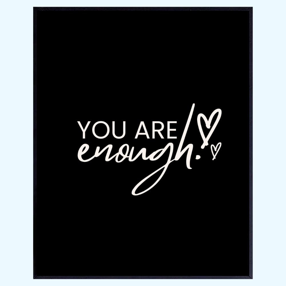 You Are Enough Positive Affirmation Wall Art Motivational Poster Room Decor for Girls Women Bedroom Home
