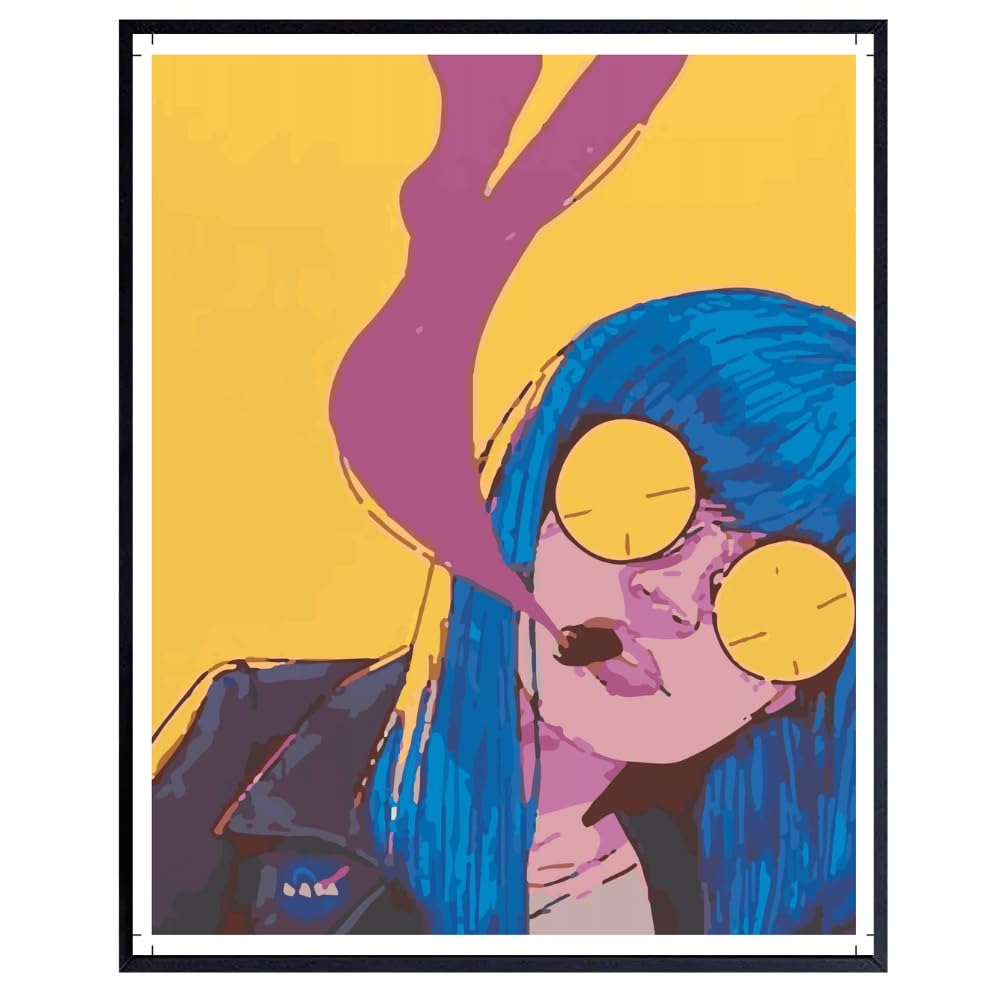 Psychedelic Vintage Wall Art Colorful Poster Pop Art Print Retro Aesthetic Artwork Trippy Room Decor for Bedroom Dorm Girls