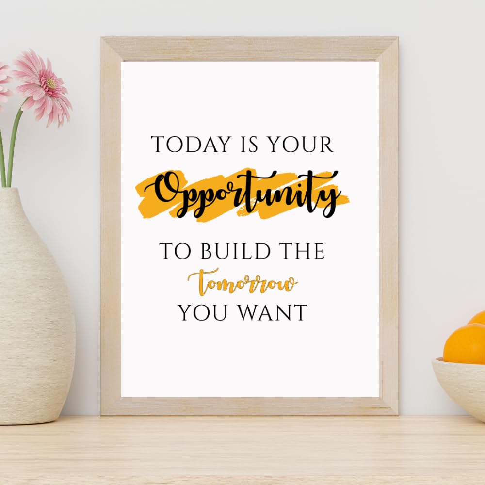 Today Is Your Opportunity Wall Art Positive Quotes Poster Motivational Home Decor Affirmations Poster Gifts for Bedroom Office