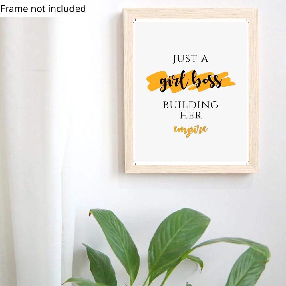 Girl Boss Wall Art Motivational Poster Positive Quote Affirmation Wall Decor Home Office Decoration Gifts for Girls