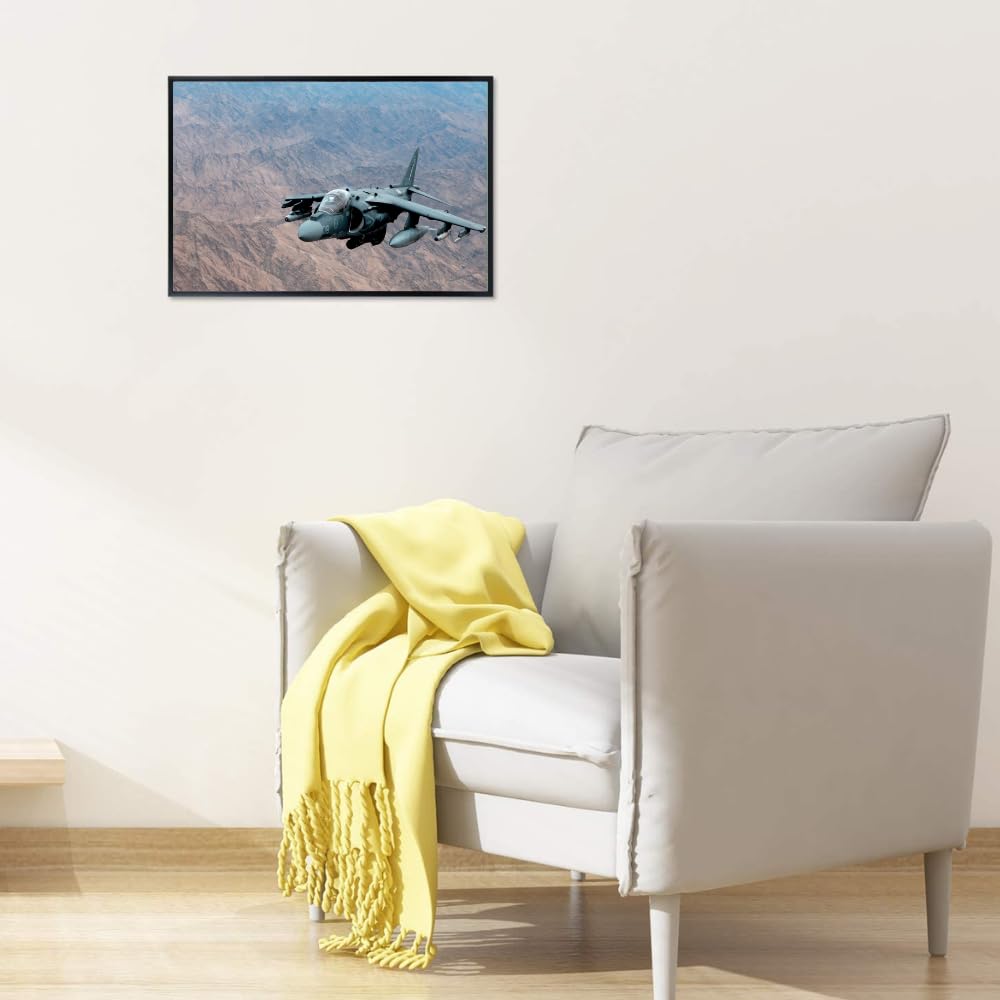 AV-8B Harrier Poster Military Wall Art Airplane Jet Print Pilot Gift