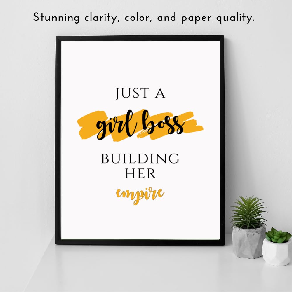 Girl Boss Wall Art Motivational Poster Positive Quote Affirmation Wall Decor Home Office Decoration Gifts for Girls