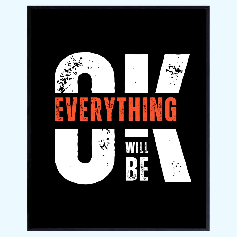 Blessed Posters Everything Will Be OK Motivational Wall Decor Bedroom Dorm Decoration Inspirational Wall Art Gift