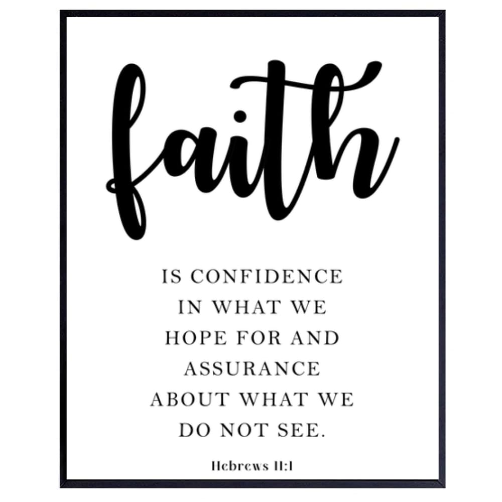 Hebrews 11:1 Bible Verse Wall Art Scripture Poster Print Christian Home Decor Inspirational Faith Gifts