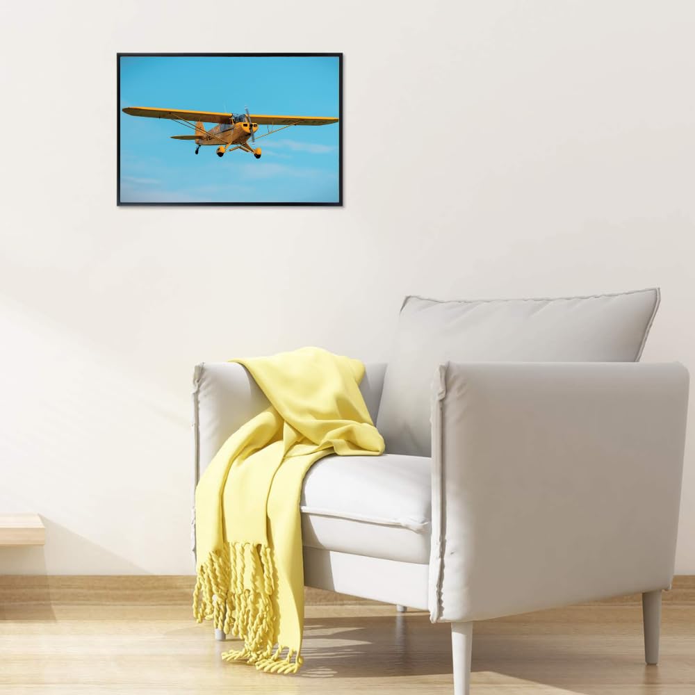 Piper Cub Poster General Aviation Wall Art Vintage Airplane Print Military Aircraft Decor Pilot Gift