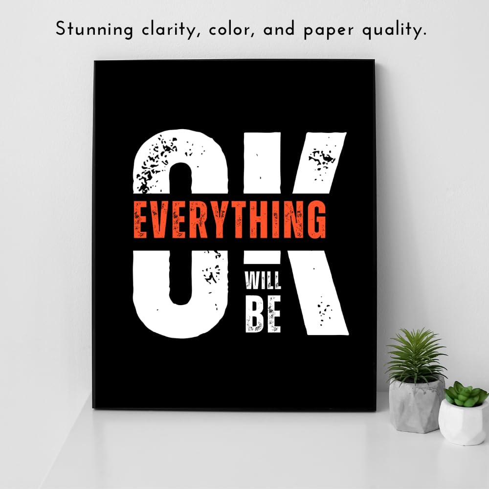 Blessed Posters Everything Will Be OK Motivational Wall Decor Bedroom Dorm Decoration Inspirational Wall Art Gift