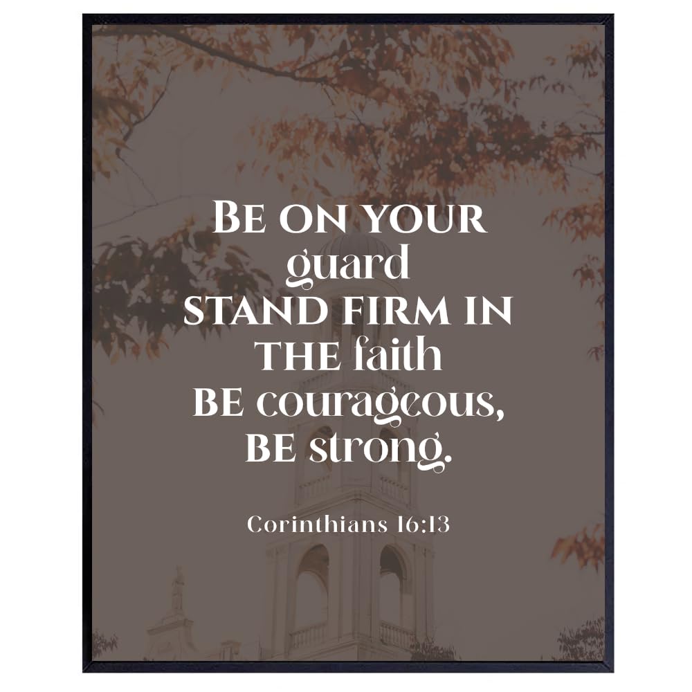 Corinthians 16:13 Bible Verse Wall Art – Inspirational Christian Scripture Print – Modern Prayer Decor – Gifts for Christians