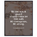 Corinthians 16:13 Bible Verse Wall Art – Inspirational Christian Scripture Print – Modern Prayer Decor – Gifts for Christians
