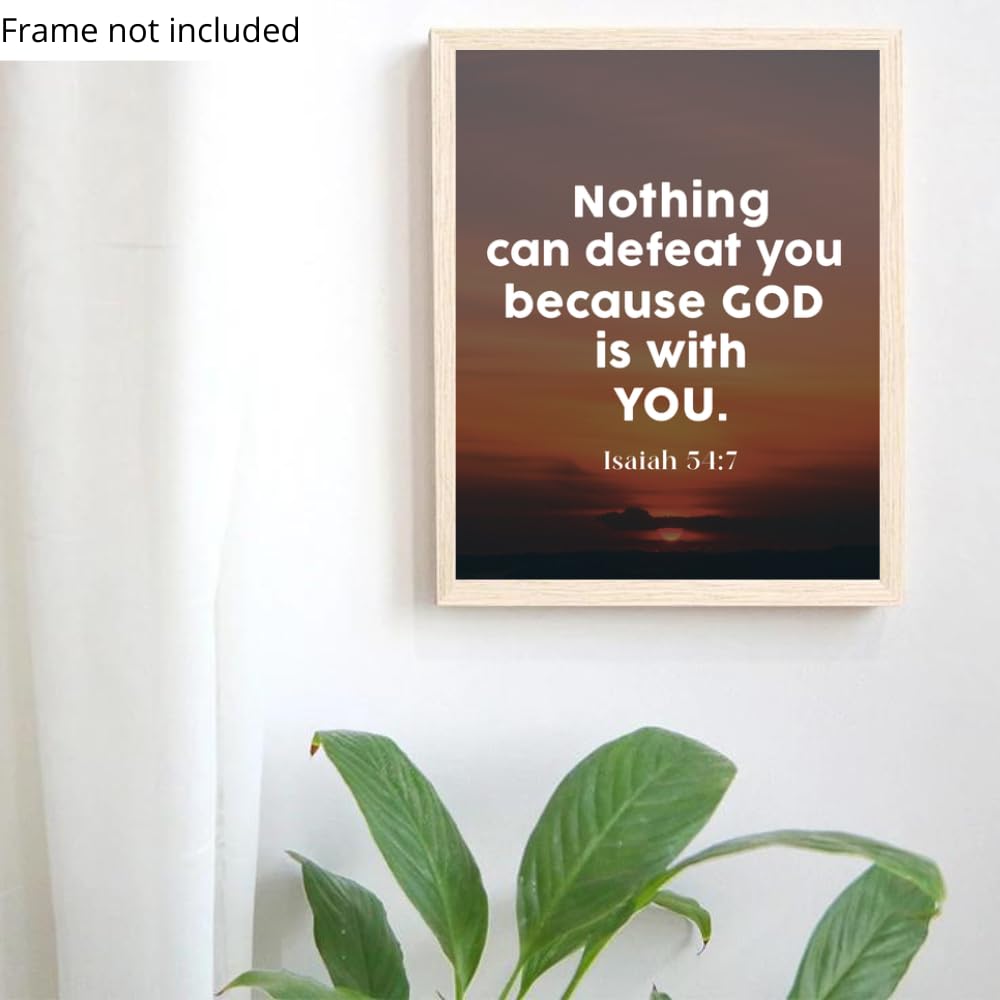 Bible Verse Wall Art Isaiah 54:7 Poster – Inspirational Scripture Print – Christian Home Decor – Religious Gift for Faith and Prayer Room