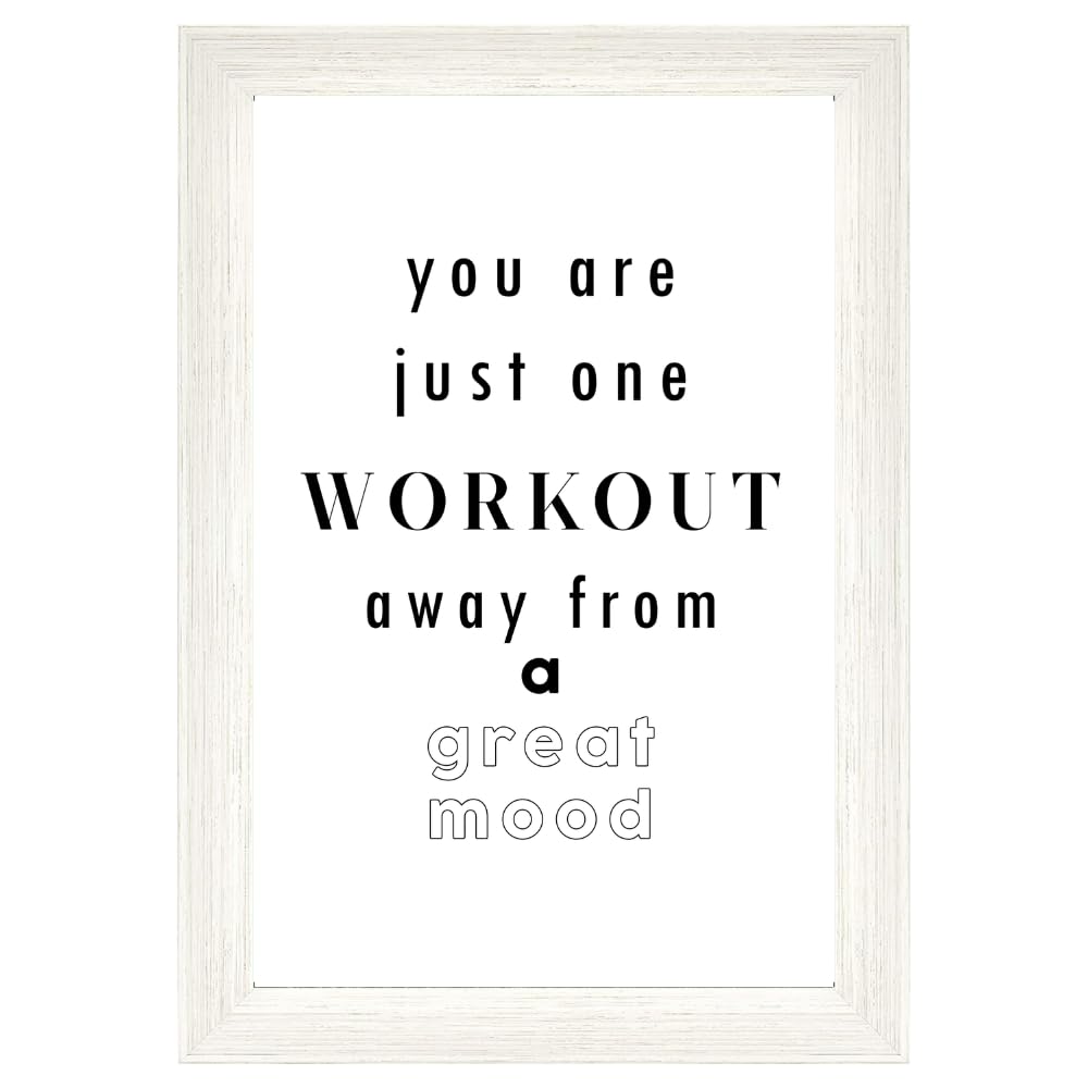 One Workout Away from a Great Mood Wall Art – Motivational Gym Poster – Fitness Quote Print for Home Gym or Workout Room – Gift for Gym Lovers