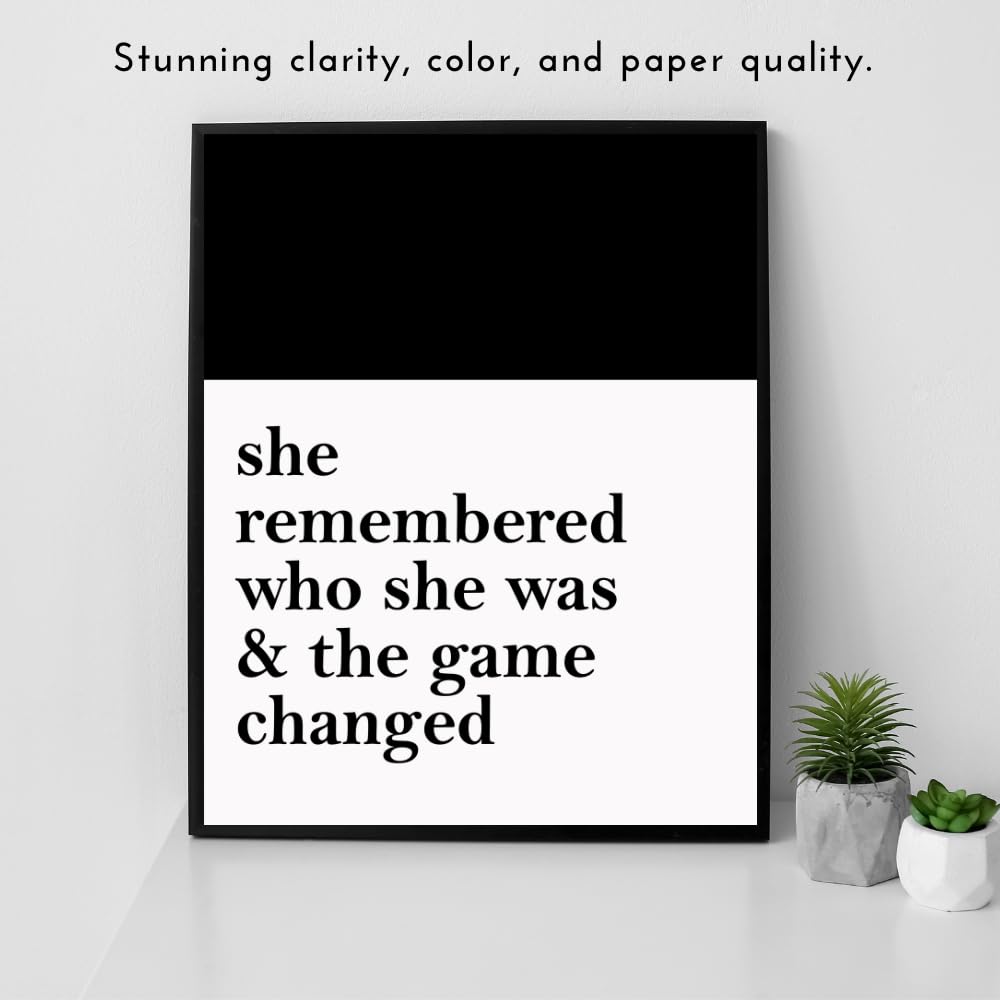 She Remembered Who She Was - Affirmation Wall Art - 8x10 UNFRAMED Inspirational Poster Print