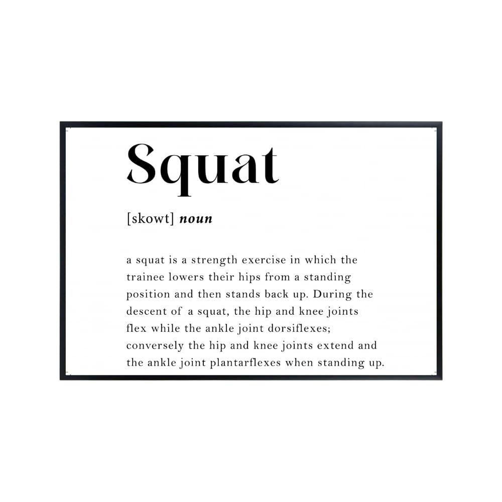 Squat Definition Gym Poster Fitness Wall Art Workout Motivation Print Gym Decor Gift for Athletes