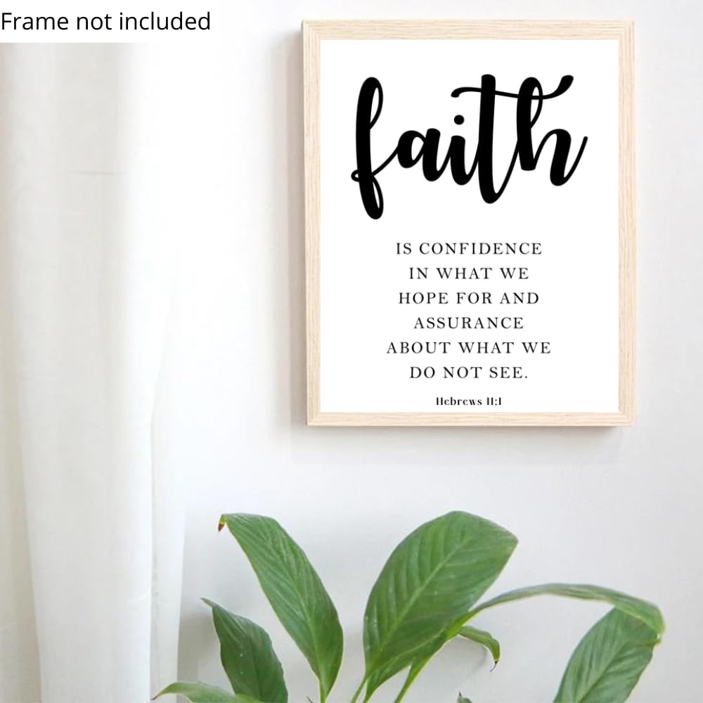 Hebrews 11:1 Bible Verse Wall Art Scripture Poster Print Christian Home Decor Inspirational Faith Gifts