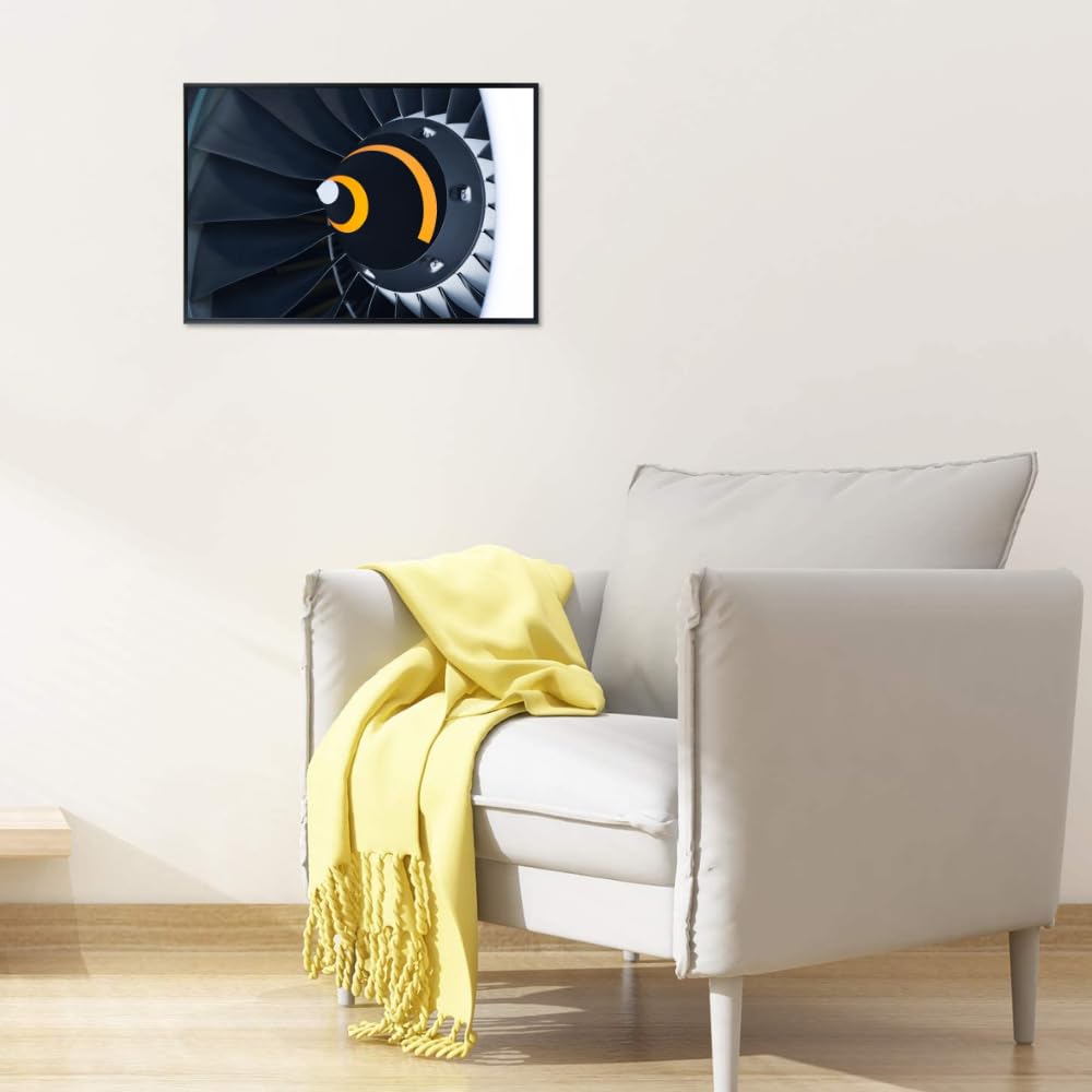 Jet Turbine Poster Aviation Wall Art Airplane Photography Print Pilot Gift