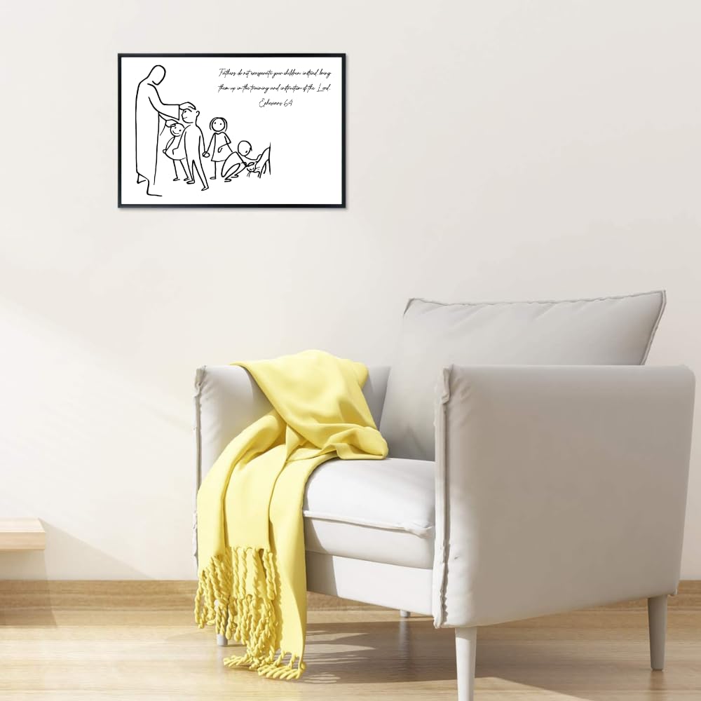 Blessed Wall Art Poster Ephesians 6:4 Scripture Print Christian Home Decor Religious Gift Inspirational Bible Verse Decoration