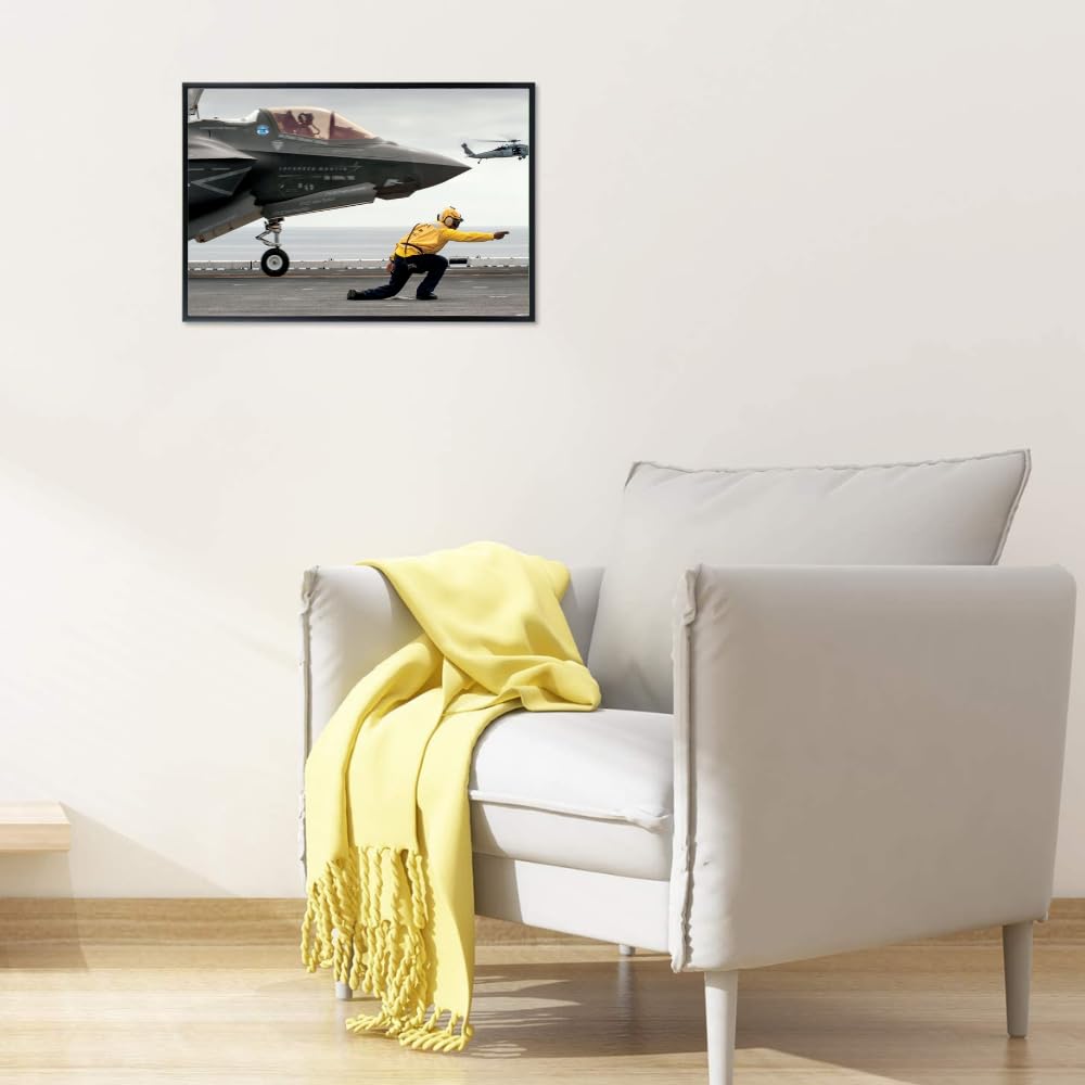F35 Lightning II Fighter Jet Poster Airforce Wall Art Airplane Photography Print Aviation Decor Pilot Gift
