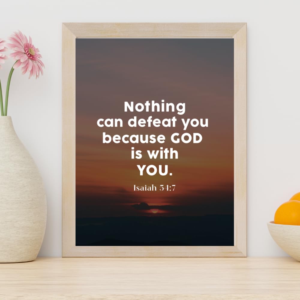 Bible Verse Wall Art Isaiah 54:7 Poster – Inspirational Scripture Print – Christian Home Decor – Religious Gift for Faith and Prayer Room