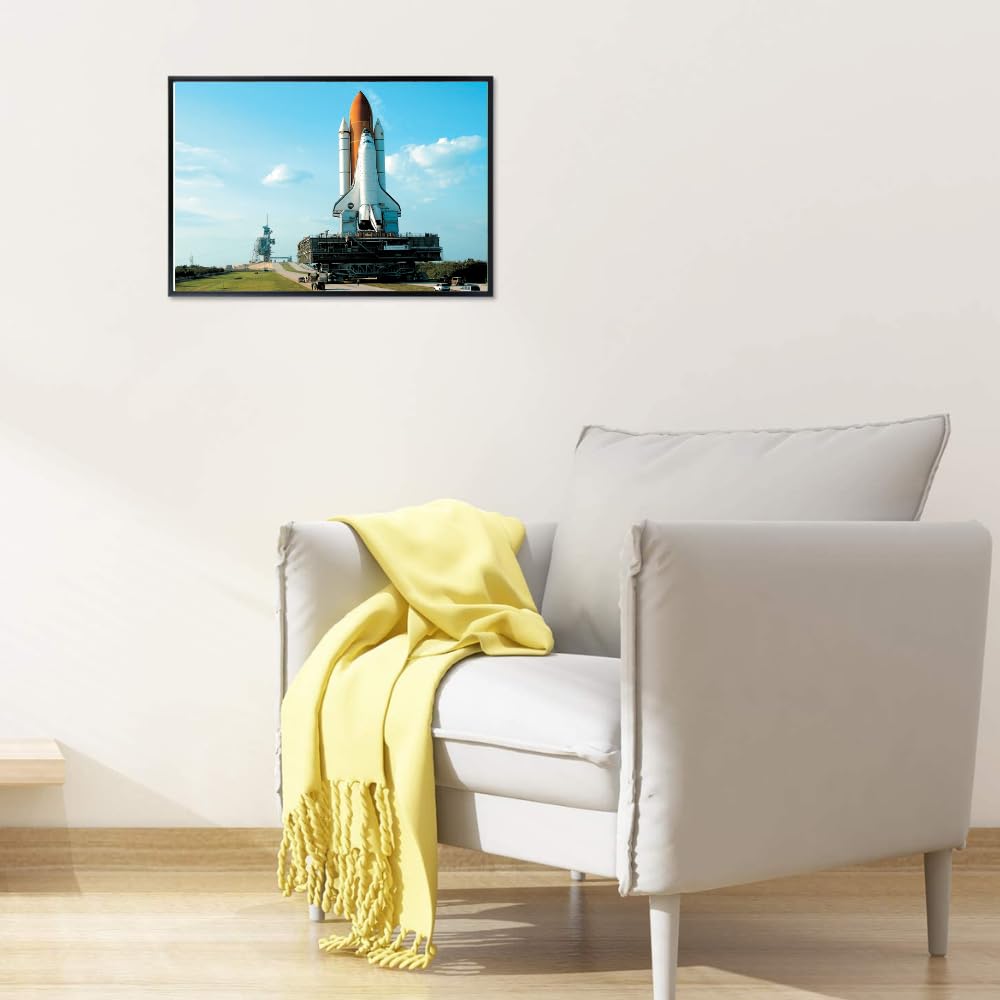 NASA Space Shuttle Poster Aerospace Wall Art Rocket Launchpad Print Inspirational Gift for Pilots