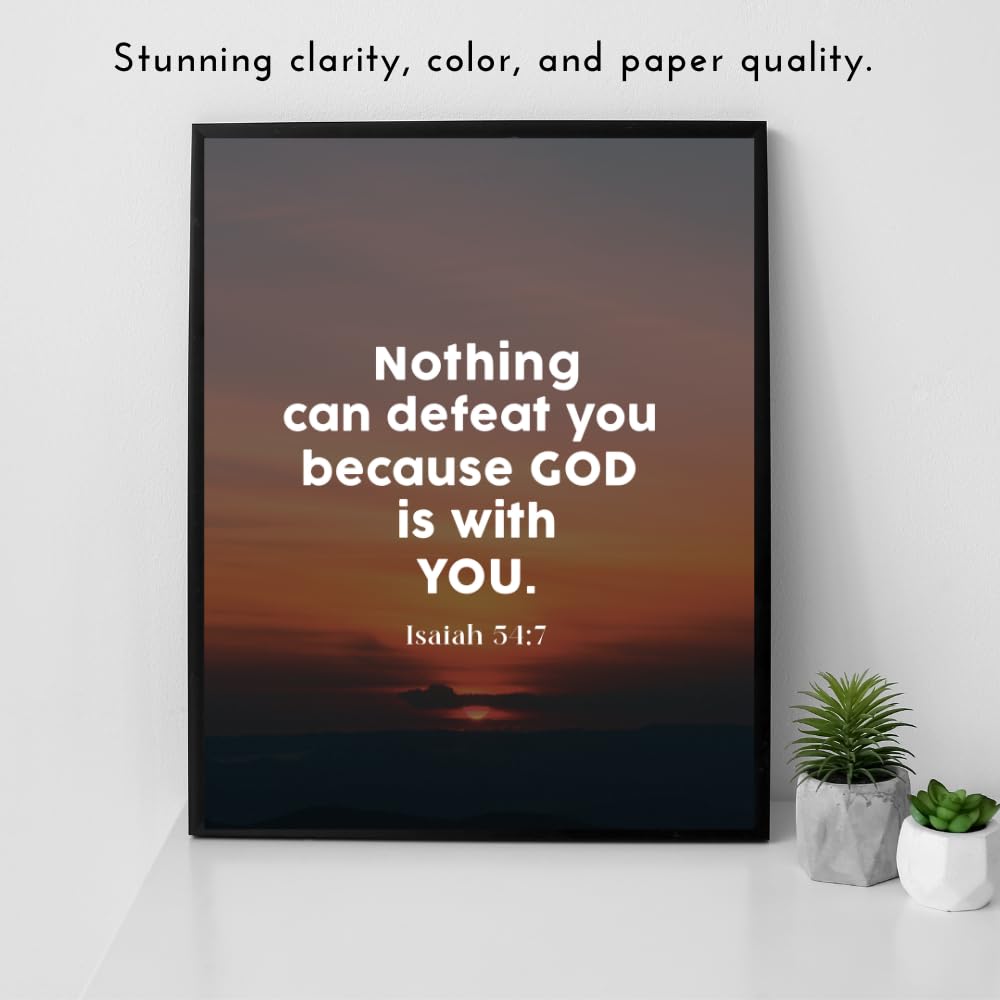 Bible Verse Wall Art Isaiah 54:7 Poster – Inspirational Scripture Print – Christian Home Decor – Religious Gift for Faith and Prayer Room