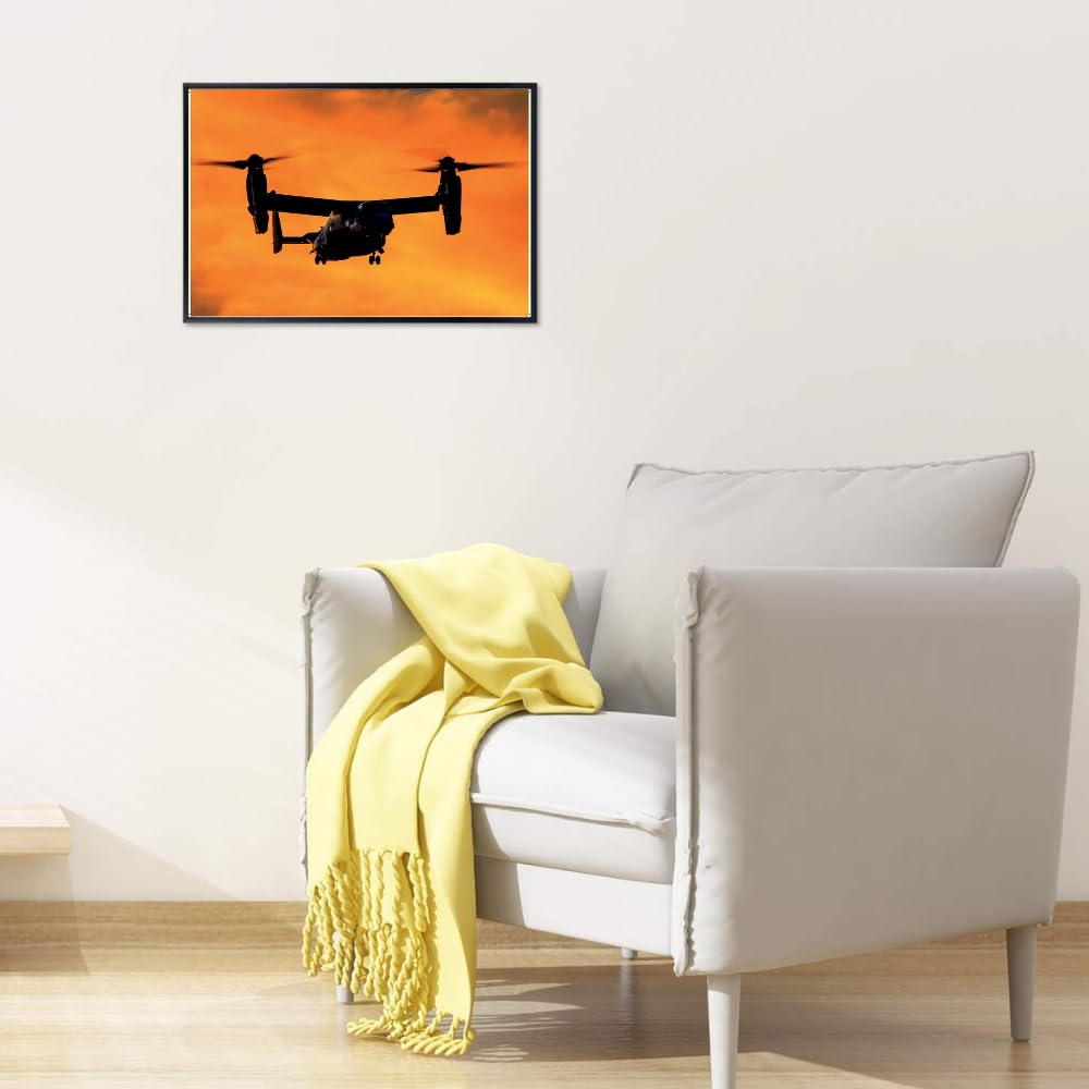 Bell Boeing Osprey Wall Art – Military Aviation Poster – Airplane Print for Bedroom Office or Living Room Decor – Gift for Aviation Lovers