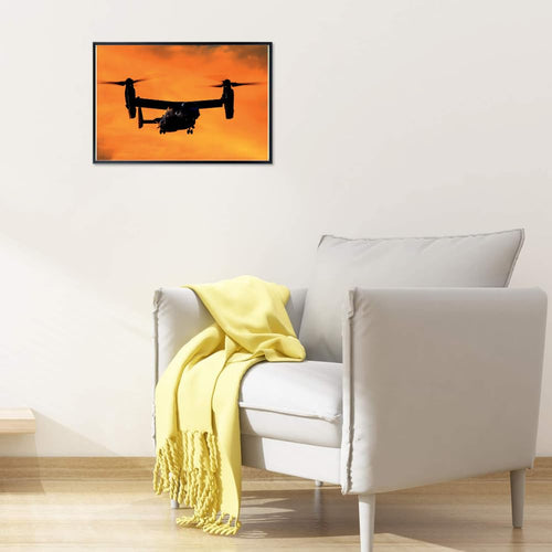 Bell Boeing Osprey Wall Art – Military Aviation Poster – Airplane Print for Bedroom Office or Living Room Decor – Gift for Aviation Lovers
