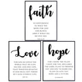 Blessed Posters Christian Gifts for Women, Christian Wall Art, Bible Verses Wall Decor - Religious Scripture Decoration, 3-Pack (John 3:16, Jeremiah 29:11, Hebrews 11:1)