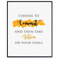 Choose to Commit Wall Art Positive Quote Poster Motivational Affirmation Wall Decor Home Office Decoration Gifts