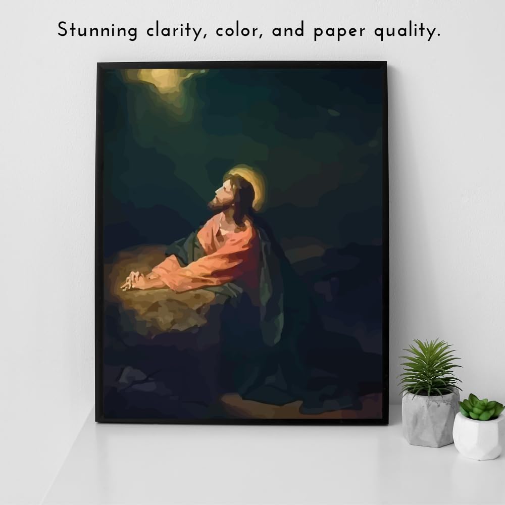 Blessed Posters Jesus God Painting Christian Portrait Religious Wall Art Spiritual Artwork Home Office Decor Gift