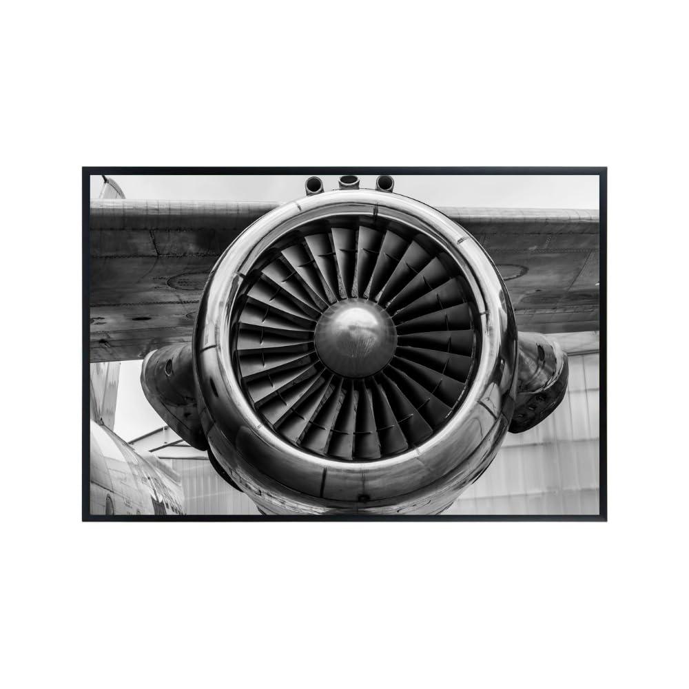 Jet Turbine Poster Aviation Wall Art Airplane Engine Print Pilot Gift Hangar Decor