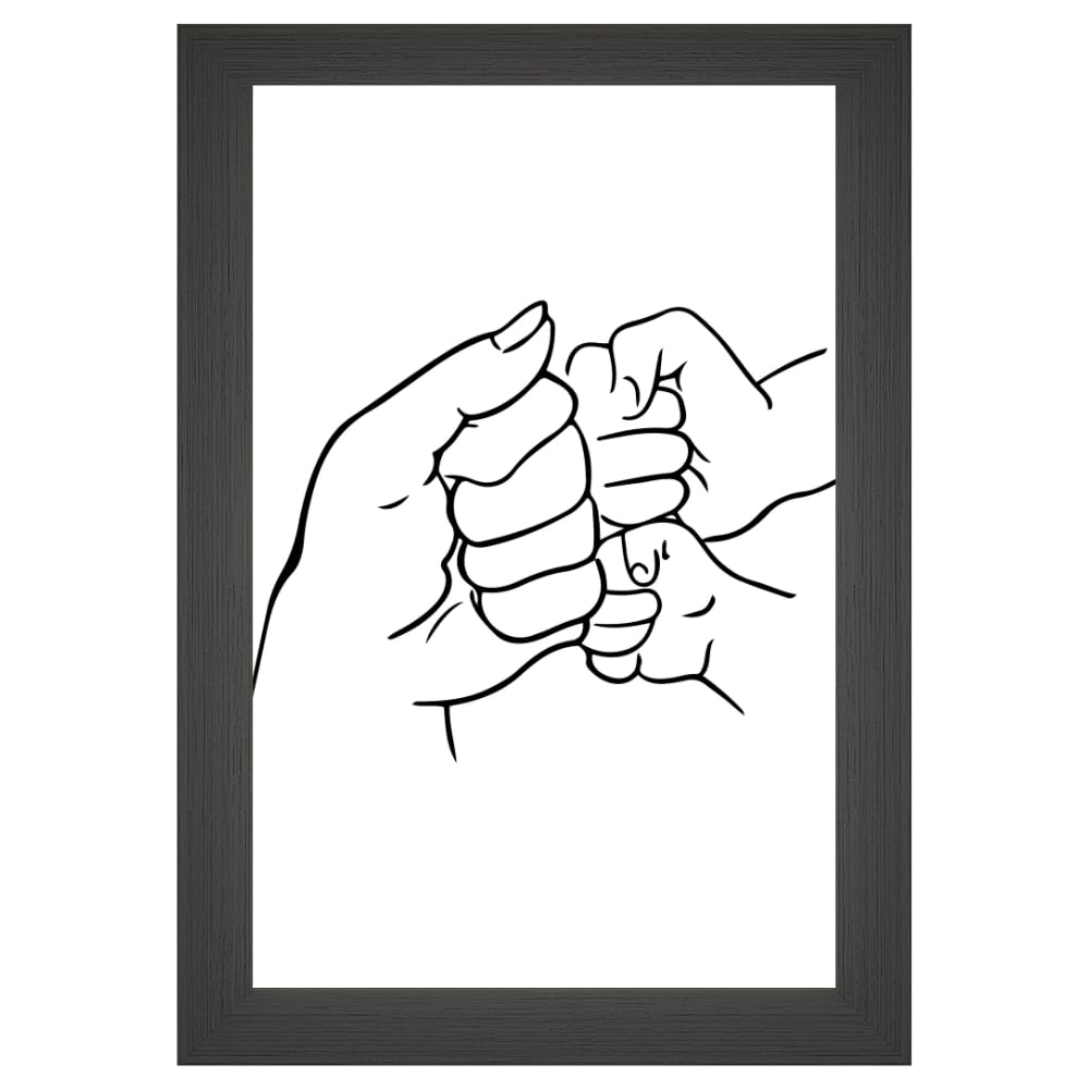 Mother and Baby Wall Art – Minimalist Abstract Line Poster of Hands – Nursery Kids Room Canvas Modern Home Decor – Nordic Style Wall Art
