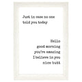 Funny Bathroom Wall Art – Positive Affirmations Poster – Motivational Print for Bedroom or Bathroom Decor – Gift for Women and Girls