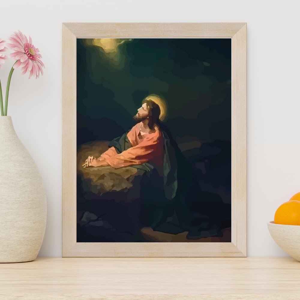 Blessed Posters Jesus God Painting Christian Portrait Religious Wall Art Spiritual Artwork Home Office Decor Gift