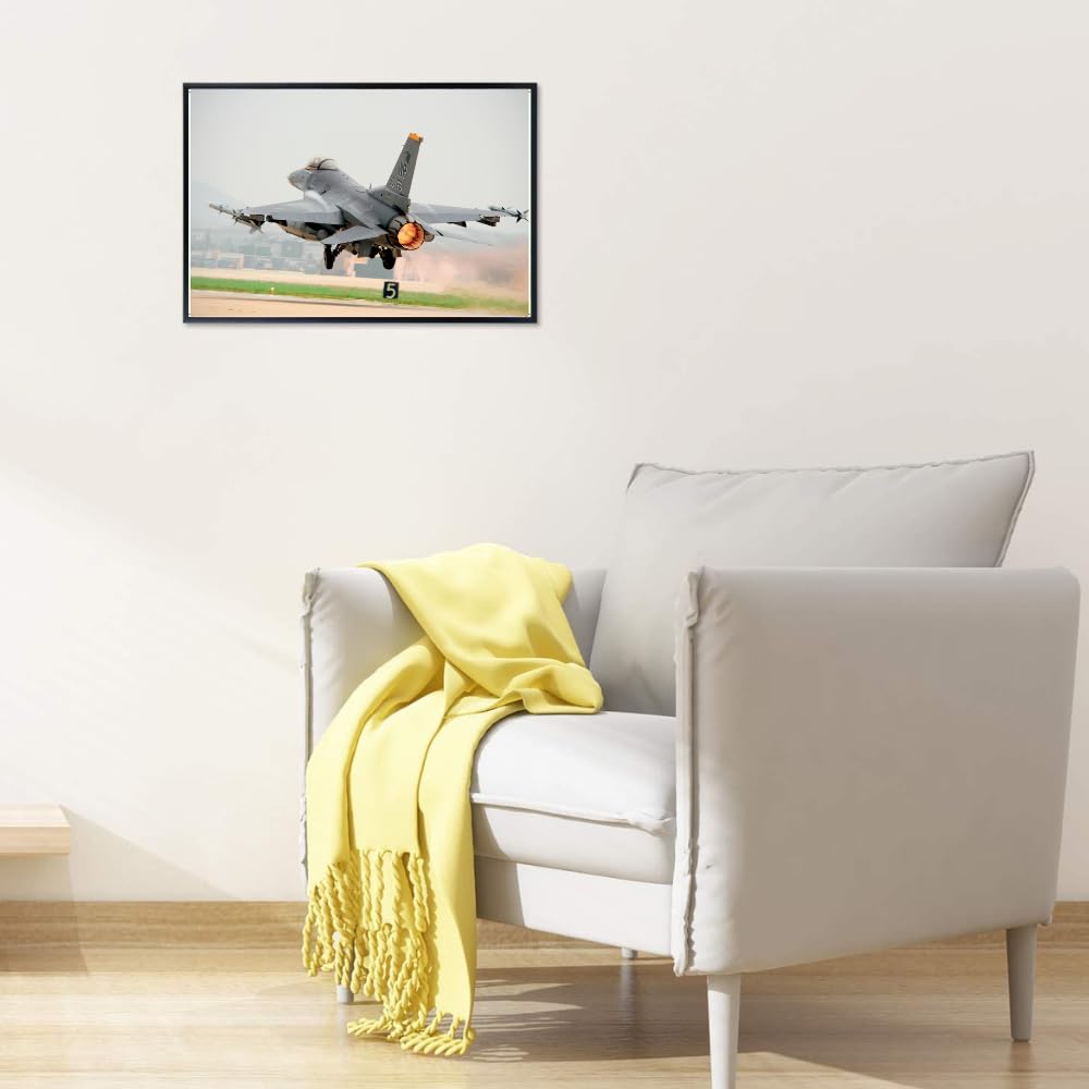 F-16 Fighting Falcon Poster Military Wall Art Air Force Jet Print Pilot Gift