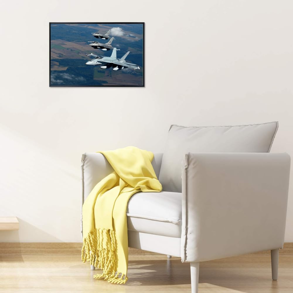 F16 Fighting Falcon Poster Military Jet Wall Art Airplane Print Aviation Artwork Pilot Gift
