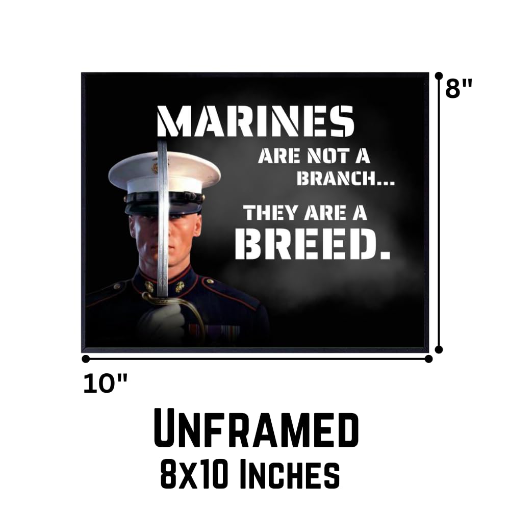 Blessed Marines Are Not a Branch They Are a Breed Poster Marine Corps Wall Art Patriotic American Home Decor Inspirational Room Decoration
