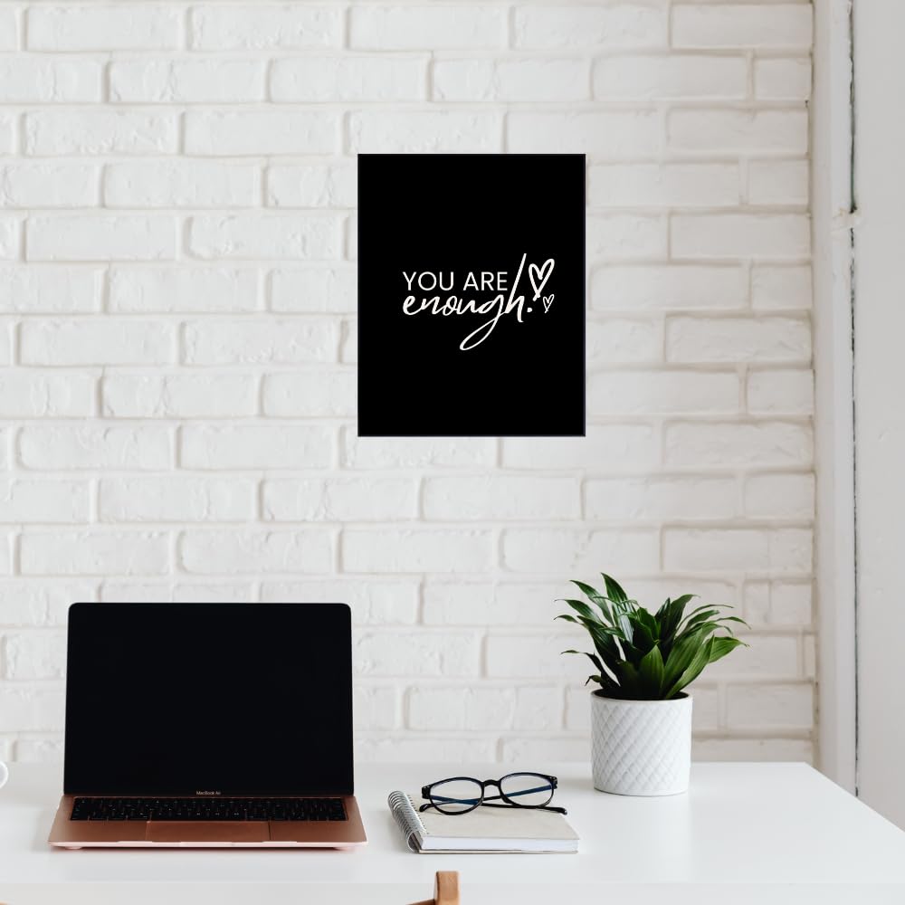 You Are Enough Positive Affirmation Wall Art Motivational Poster Room Decor for Girls Women Bedroom Home