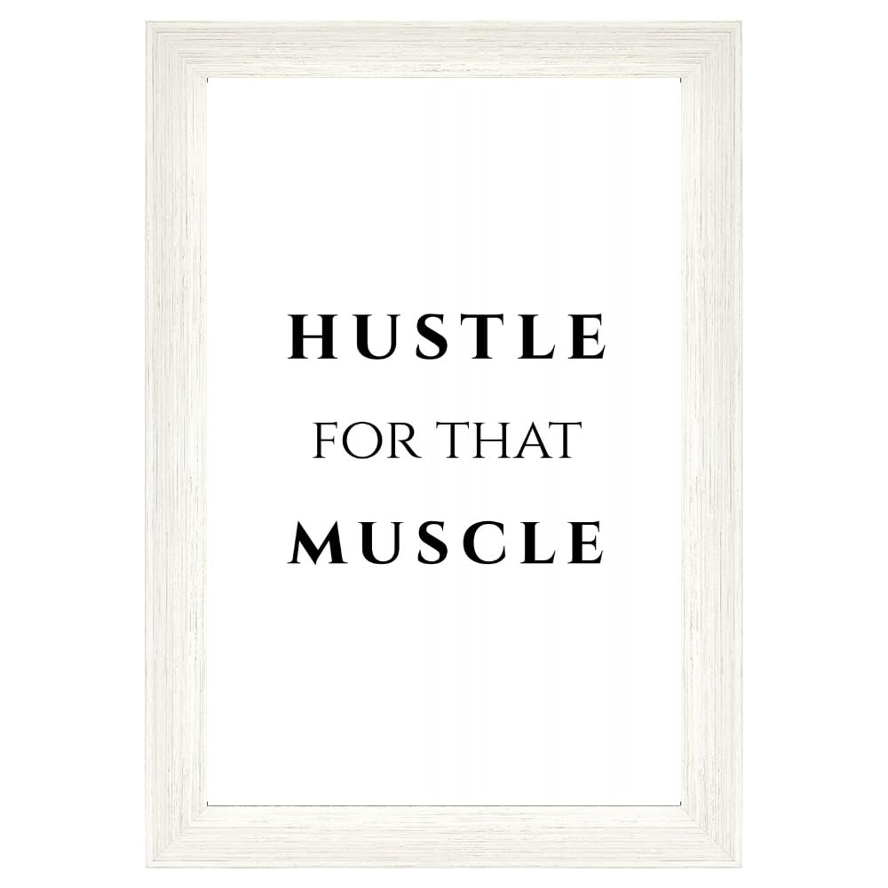 Gym Motivational Wall Art – Hustle for That Muscle Poster – Fitness Quote Print for Home Gym or Workout Room – Gift for Gym Lovers