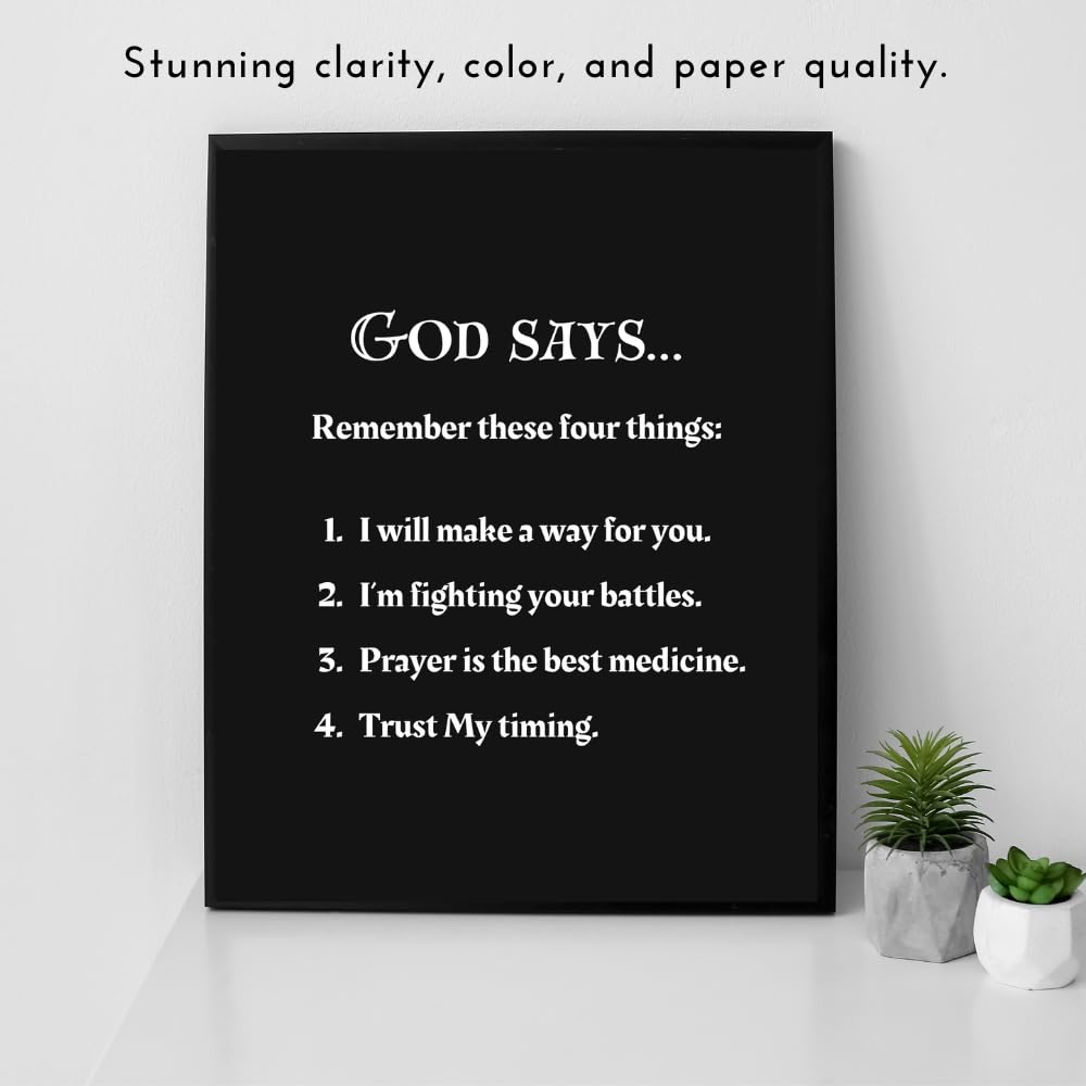 Blessed Posters God Says Wall Art Christian Wall Art Scripture Wall Decor Bible Verse Home Decoration Gift for Women Men