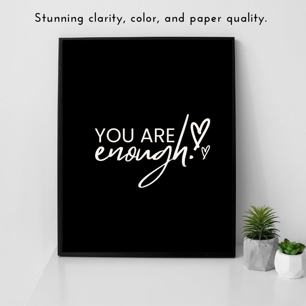 You Are Enough Positive Affirmation Wall Art Motivational Poster Room Decor for Girls Women Bedroom Home