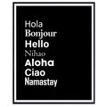 Hello Definition Poster Wall Art Hello in Seven Languages Print Multilingual Typography Decor Gift for Girls Room Bedroom Office