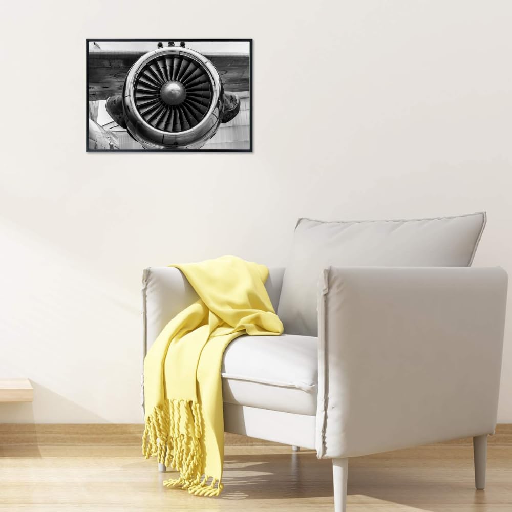 Jet Turbine Poster Aviation Wall Art Airplane Engine Print Pilot Gift Hangar Decor
