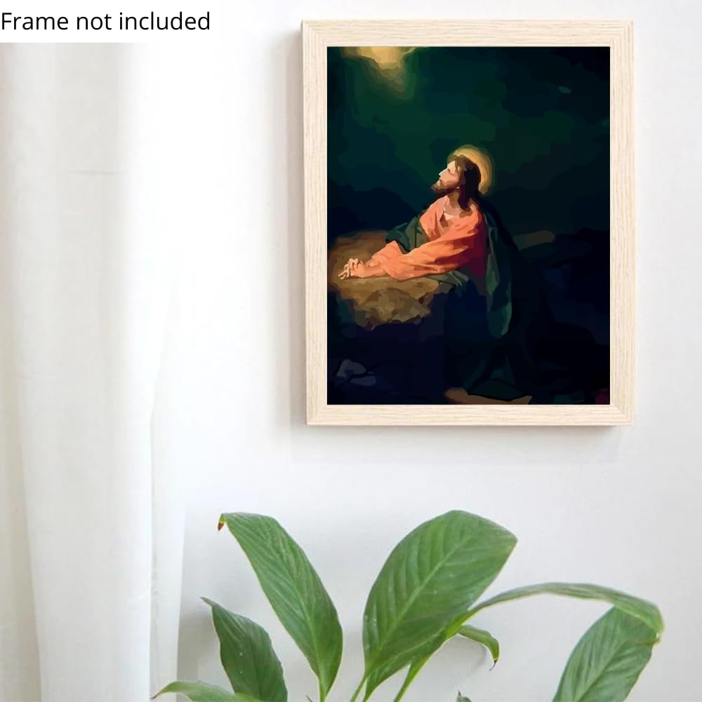 Blessed Posters Jesus God Painting Christian Portrait Religious Wall Art Spiritual Artwork Home Office Decor Gift