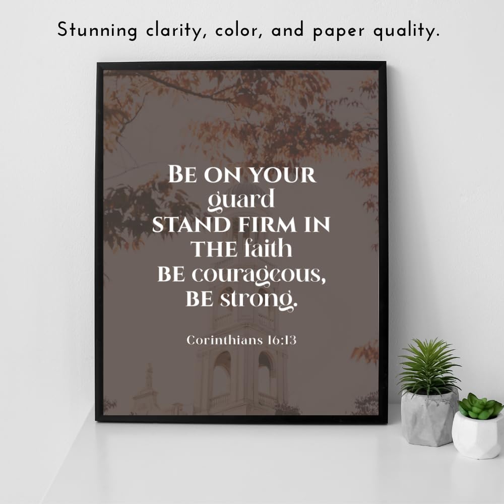 Corinthians 16:13 Bible Verse Wall Art – Inspirational Christian Scripture Print – Modern Prayer Decor – Gifts for Christians