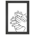 Mother and Baby Hands Wall Art – Minimalist Line Drawing Poster – Family Love Print for Nursery Kids Room Modern Home Decor – Gift for New Parents