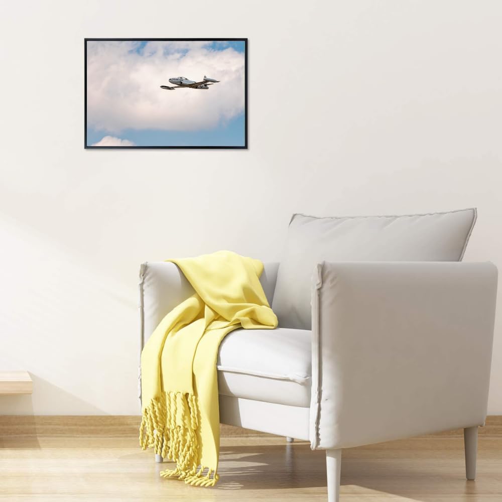 Lockheed T-33 Shooting Star Poster Military Jet Wall Art Airplane Print Aviation Decor Pilot Gift