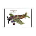 Grumman F6F Hellcat Poster Aviation Wall Art Airplane Diagram Print Warbird Blueprint Aircraft Decor