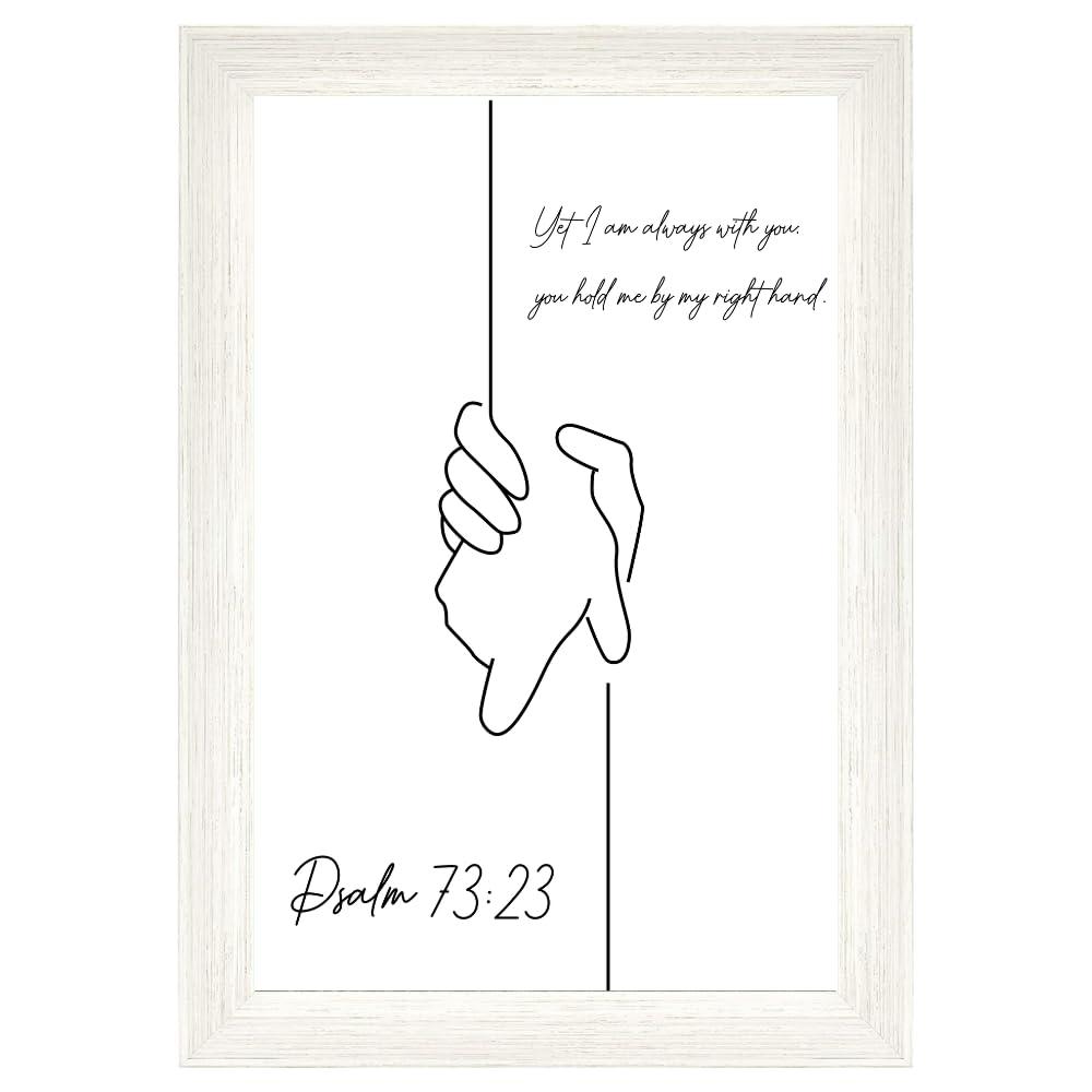 Blessed Wall Art Poster Psalm 73:23 Scripture Print Christian Home Decor Religious Gift Inspirational Bible Verse Decoration