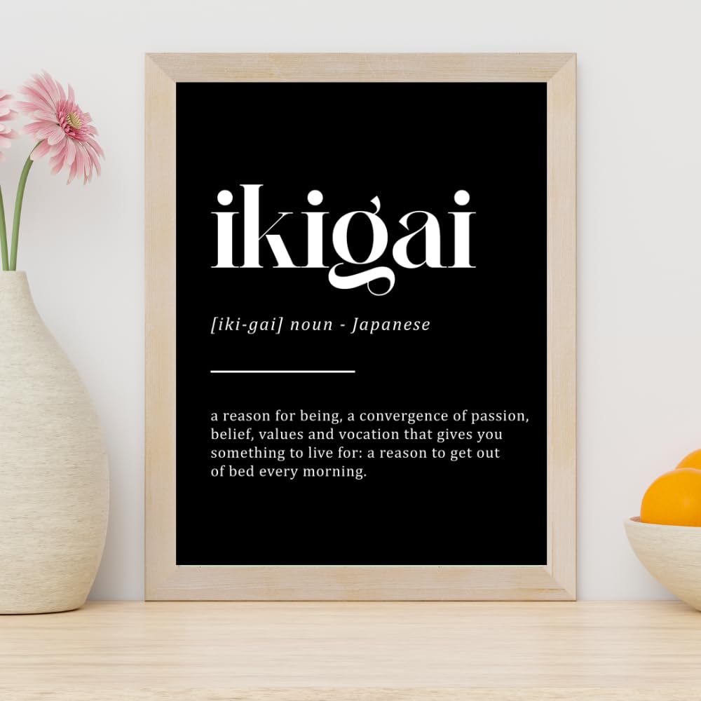 Ikigai Japanese Wall Art Anime Poster Ikigai Meaning Motivational Home Decor Gifts for Anime Fans Japan Lovers